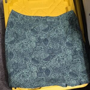 Floral Patterned Green Ripskirt
